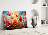 Poppies Glass Wall Art || Designer Collection.