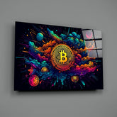 Bitcoin Glass Wall Art || Designer Collection.