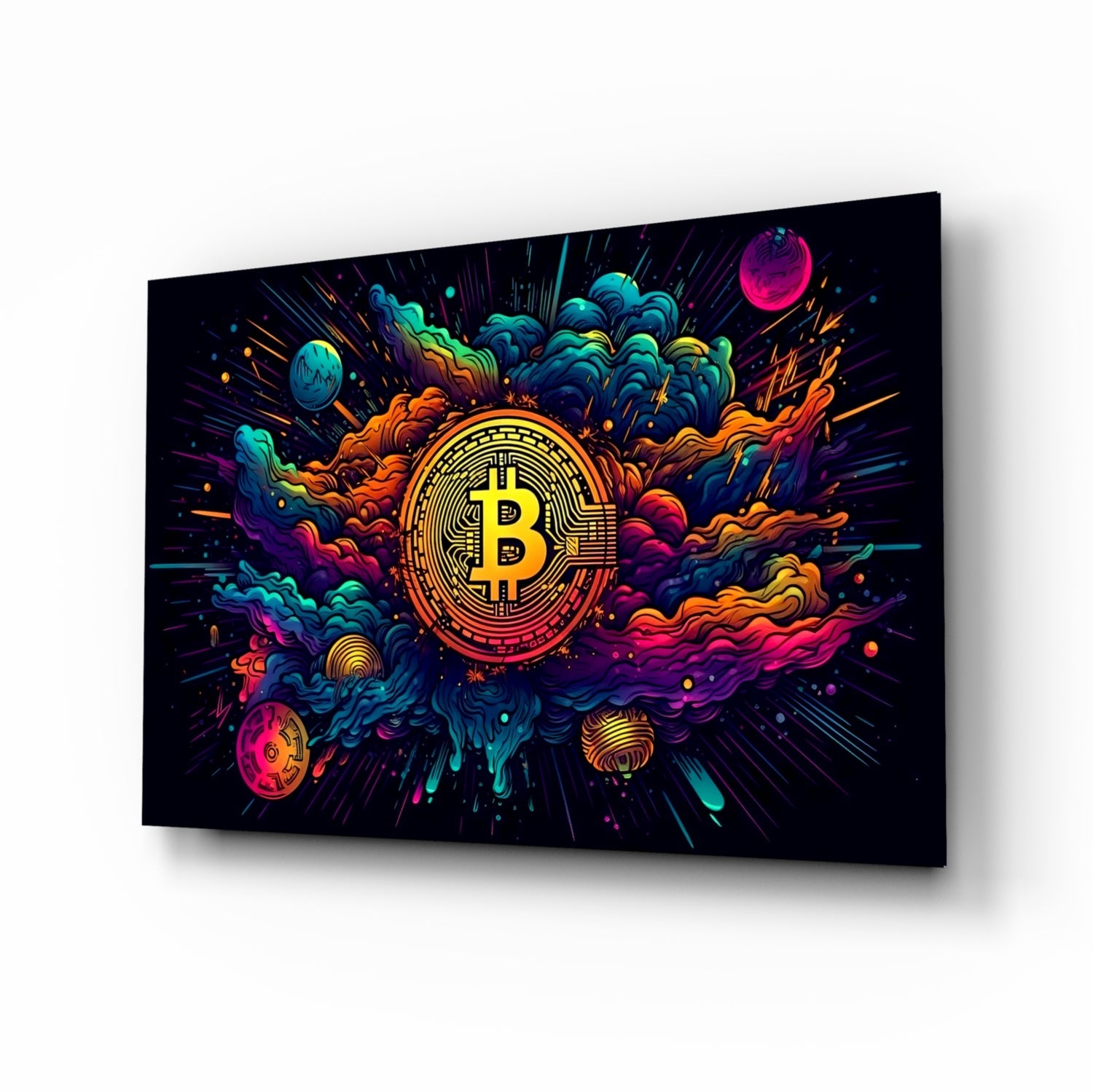 Bitcoin Glass Wall Art || Designer Collection.