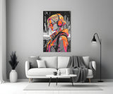 Music Girl Glass Wall Art || Designer Collection.