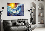 Waves Glass Wall Art || Designer Collection.