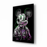 Neon Mouse Glass Wall Art || Designer Collection.