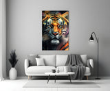 Face of the Tiger Glass Wall Art|| Designer's Collection.