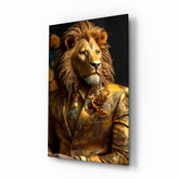 Lion Vogue Glass Wall Art|| Designer's Collection.