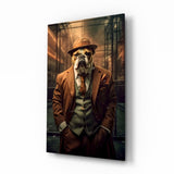 Bulldog in a Suit Glass Wall Art|| Designer's Collection.