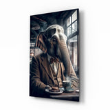 Retired Elephant Glass Wall Art|| Designer's Collection.
