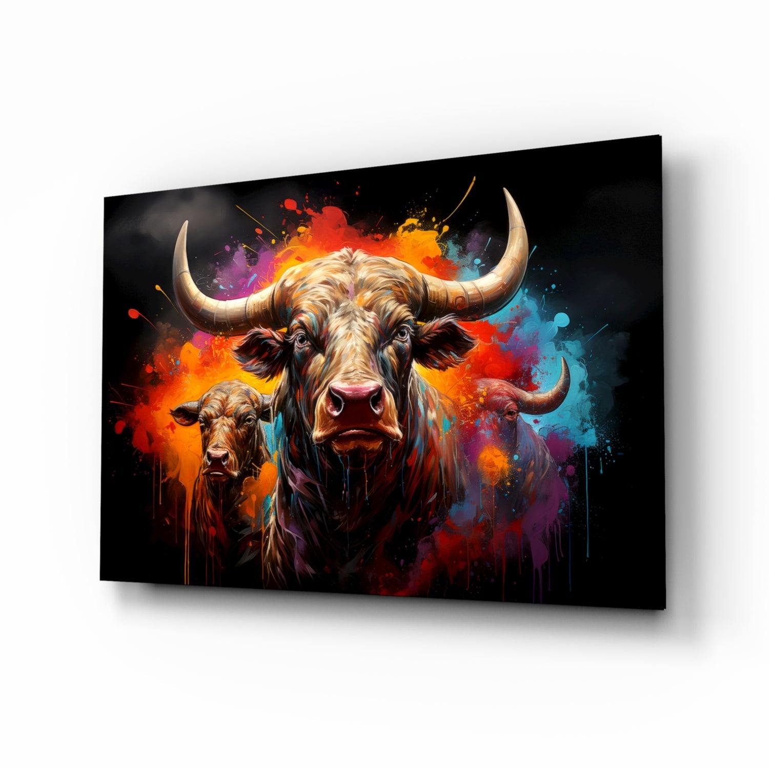 Bull Glass Wall Art|| Designer's Collection.