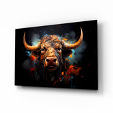 Bull Glass Wall Art|| Designer's Collection.