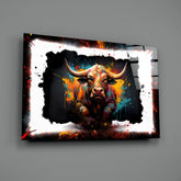 Bull Glass Wall Art|| Designer's Collection.