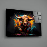 Bull Glass Wall Art|| Designer's Collection.