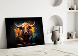 Bull Glass Wall Art|| Designer's Collection.