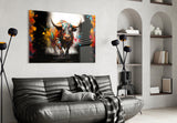 Bull Glass Wall Art|| Designer's Collection.