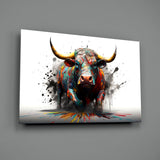 Bull Glass Wall Art|| Designer's Collection.