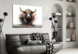 Bull Glass Wall Art|| Designer's Collection.