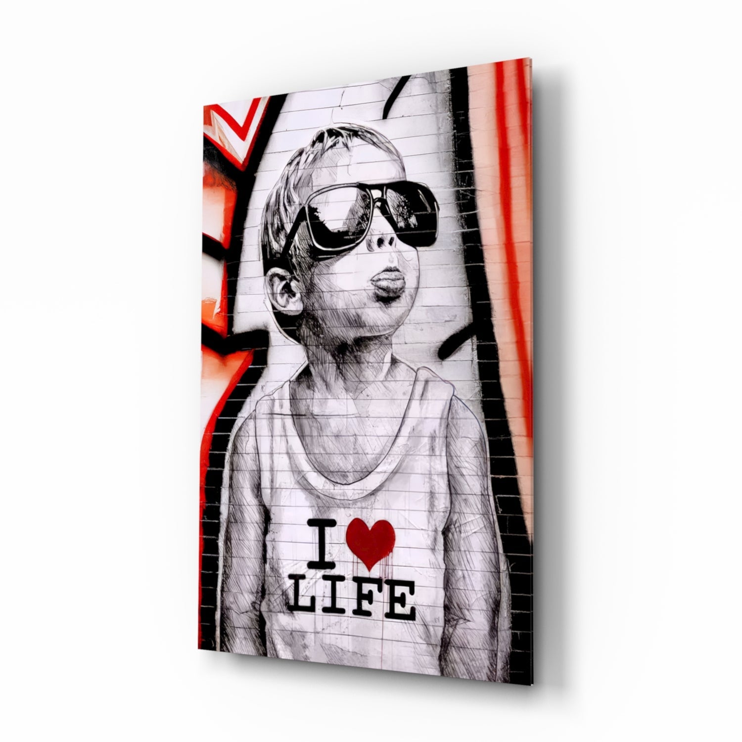 I Love Life Glass Wall Art || Designer Collection.