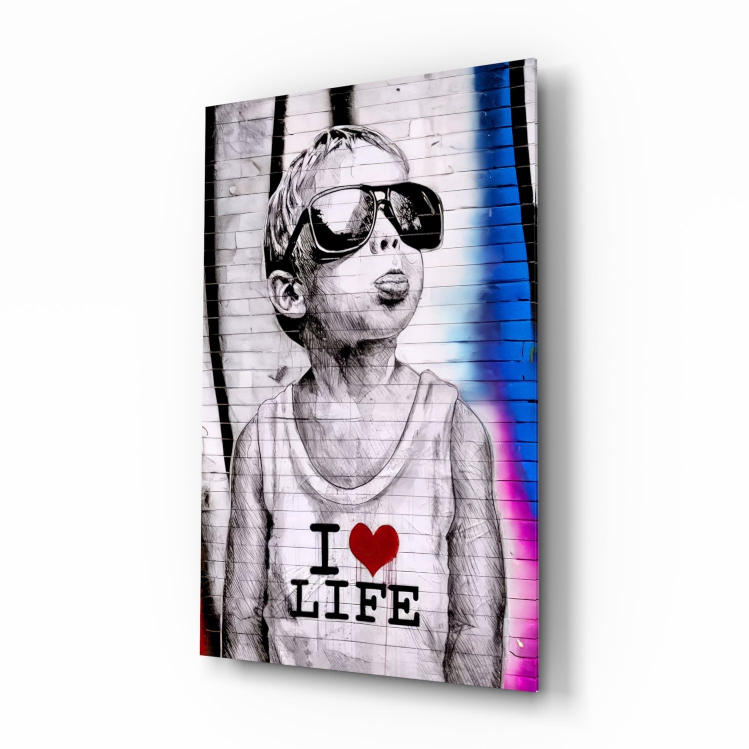 I Love Life Glass Wall Art || Designer Collection.