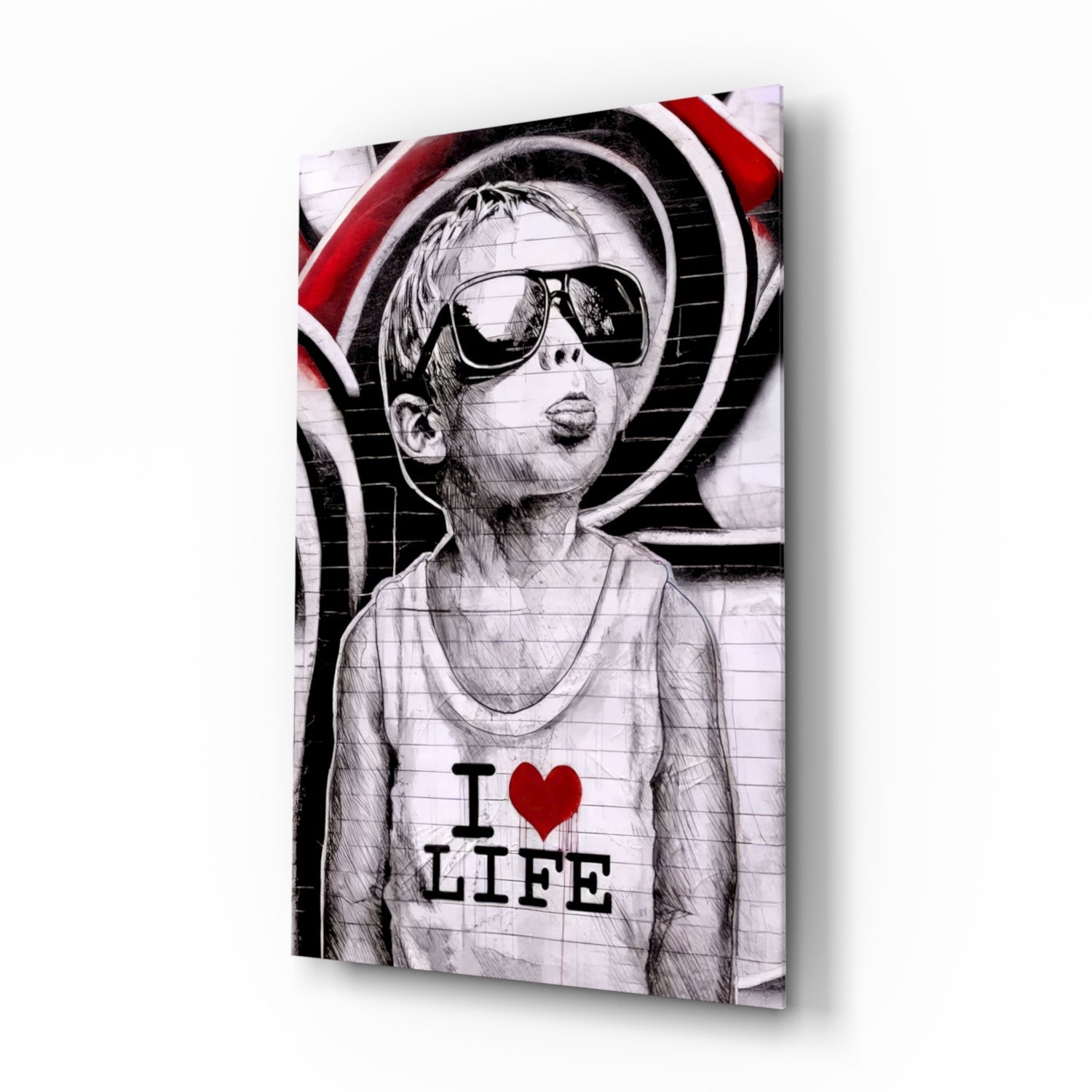 I Love Life Glass Wall Art || Designer Collection.
