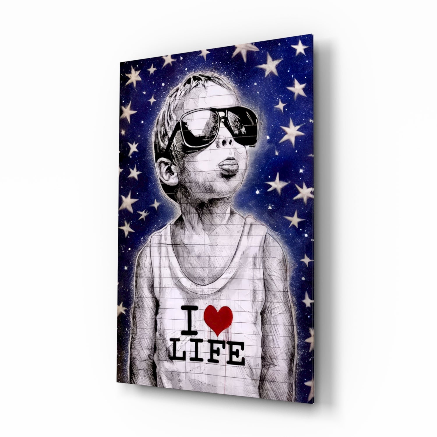 I Love Life Glass Wall Art || Designer Collection.