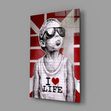 I Love Life Glass Wall Art || Designer Collection.