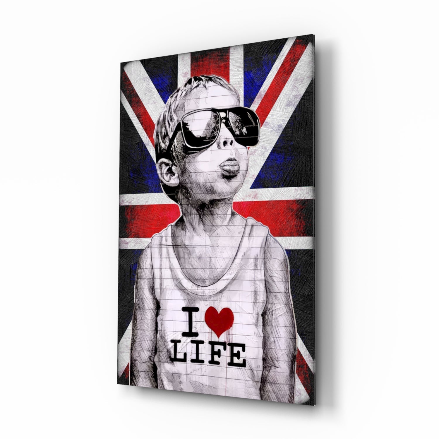 I Love Life Glass Wall Art || Designer Collection.