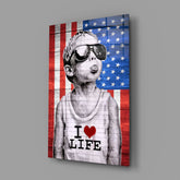 I Love Life Glass Wall Art || Designer Collection.