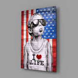 I Love Life Glass Wall Art || Designer Collection.