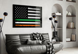USA-Ireland Flag Glass Wall Art || Designer Collection.