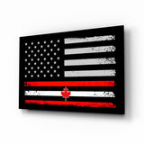USA-Canada Flag Glass Wall Art || Designer Collection.