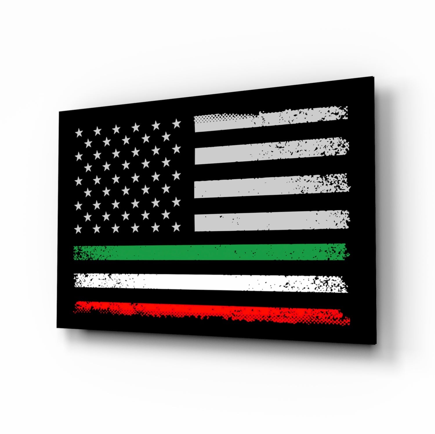 USA-Italia Flag Glass Wall Art || Designer Collection.