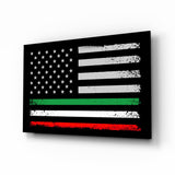 USA-Italia Flag Glass Wall Art || Designer Collection.