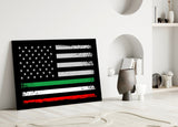 USA-Italia Flag Glass Wall Art || Designer Collection.