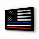 USA-France Flag Glass Wall Art || Designer Collection.