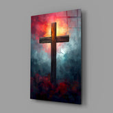 Cross Glass Wall Art || Designer Collection.