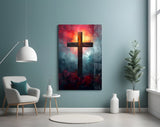 Cross Glass Wall Art || Designer Collection.