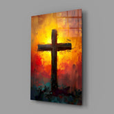 Cross Glass Wall Art || Designer Collection.