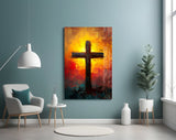 Cross Glass Wall Art || Designer Collection.