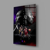 Bryant vs Jordan Glass Wall Art || Designer Collection.