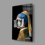 Contemporary Girl with Pearl a Earring Glass Wall Art || Designer Collection.