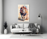 Lion Glass Wall Art || Designer Collection.