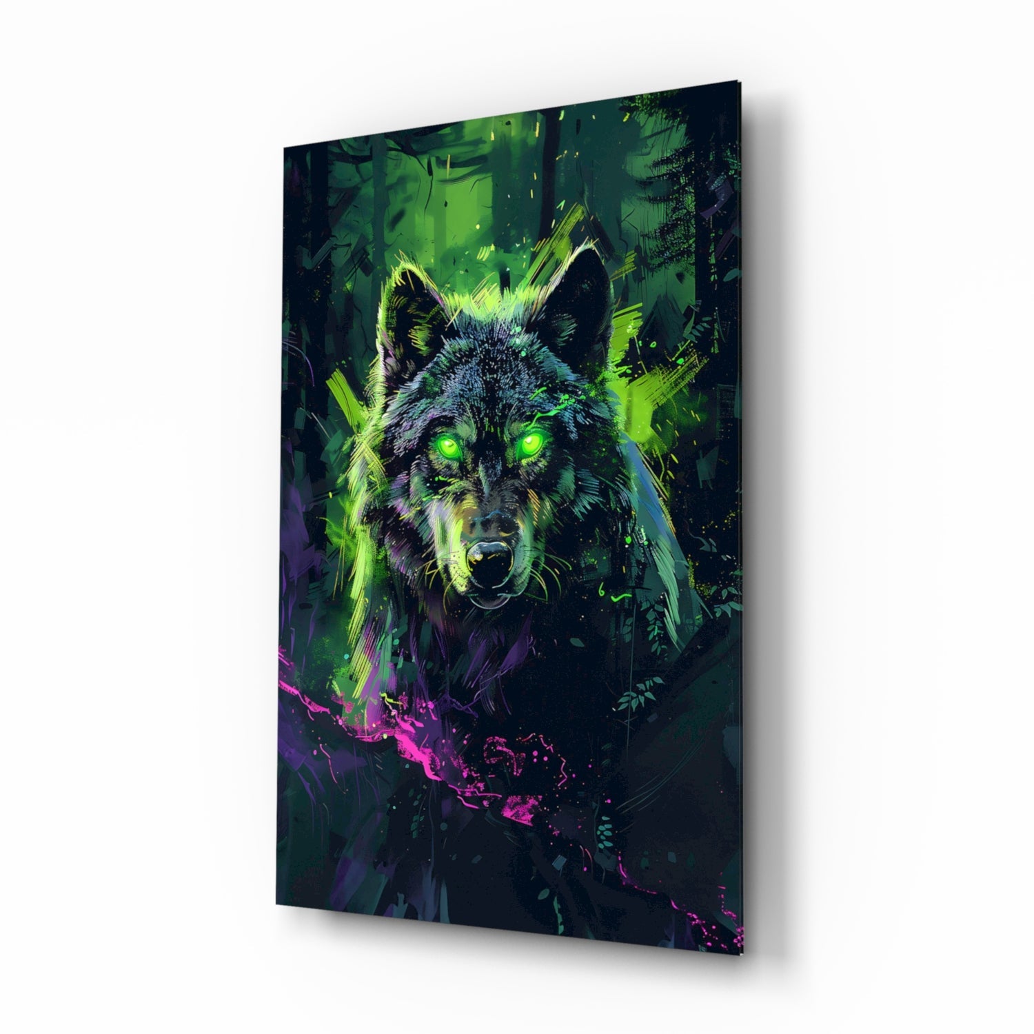 Wolf Glass Wall Art || Designer Collection.