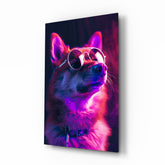 Dog with Glasses Glass Wall Art || Designer Collection.