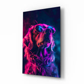 Dog with Glasses Glass Wall Art || Designer Collection.