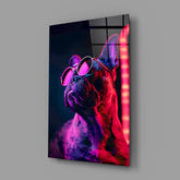 Dog with Glasses Glass Wall Art || Designer Collection.