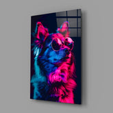 Dog with Glasses Glass Wall Art || Designer Collection.