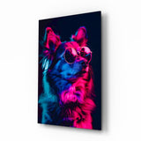 Dog with Glasses Glass Wall Art || Designer Collection.