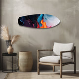 Midnight Bloom Abstract Paint Glass Wall Art.