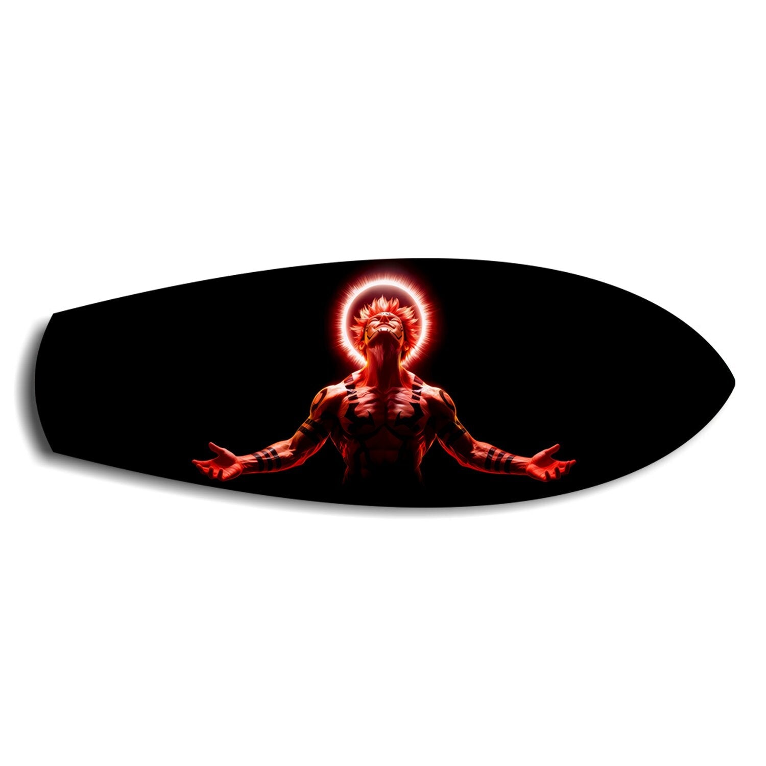 Anime Demon King Red Halo Glass Wall Art.