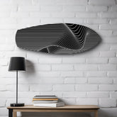 Black and White Op Art Stripes Glass Wall Art.