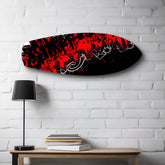 Red and Black Street Graffiti Glass Wall Art.