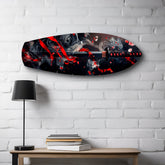 Samurai Katana with Cherry Blossoms Glass Wall Art.